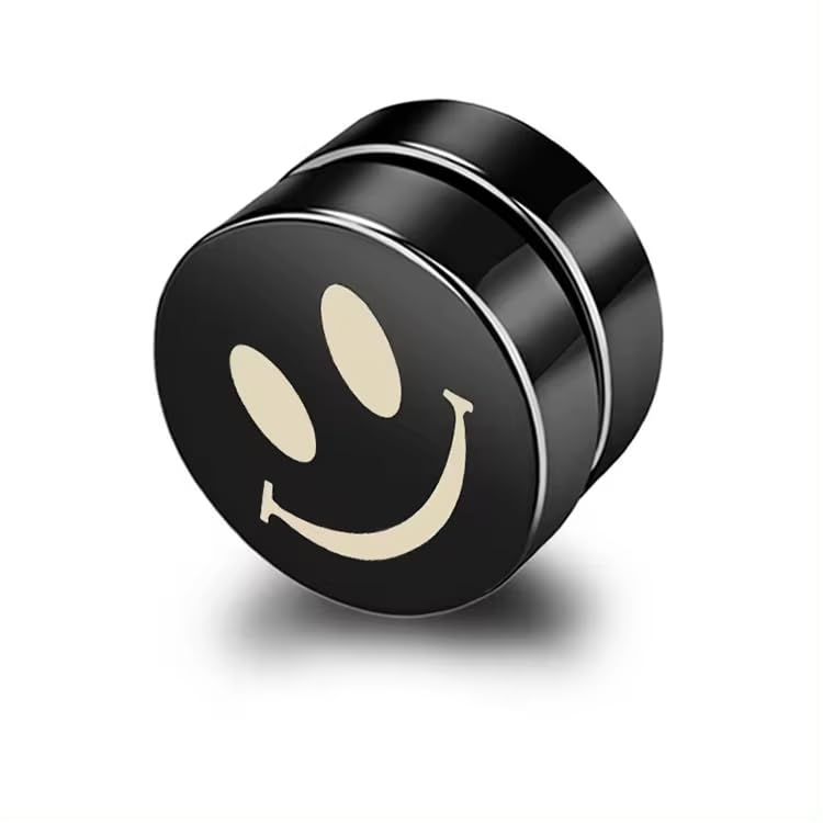 THE MEN THING SMILEY - Magnetic Non-Piercing Pure Titanium Steel Studs Earrings for Men & Boys (B0D4J1SBT5) Amazon Price History, Amazon Price Tracker