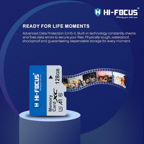 Image of HI-Focus 128GB Micro SD Memory Card Class 10 U3 A1 - High-Speed Storage for CCTV, Cameras, Phones, Drones & Action Cameras