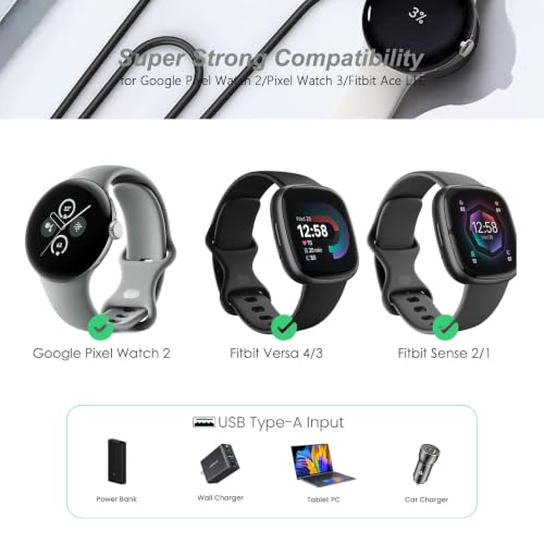 Image of Fast Charger for Google Pixel Watch 2 & Pixel Watch 3 /Fitbit Ace LTE USB C Charging Cable Cord