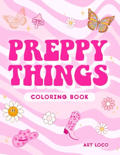 Preppy Things Coloring Book: Preppy Coloring Book with Preppy Aesthetic Retro Art Coloring Book for Teens, Kids and Adults Cute Preppy Stuff image 2