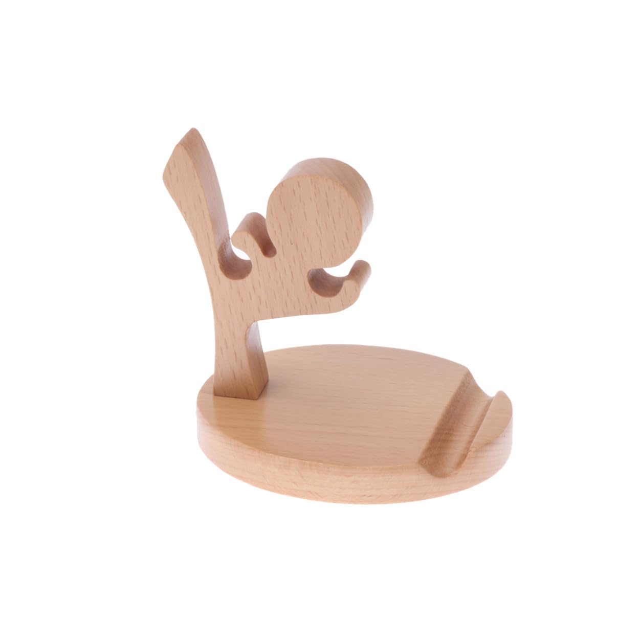 Hemobllo 2pezzi Supporto Telefonico Legno Creativo Forma Di Fu Kid Stabile e Antiscivolo Per Scrivania e Tavolo Base Resistente Per Smartphone e Tablet Design Cartone Originale