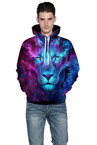 ALICECOCO Felpe con cappuccio uomo Colourful HD 3D...