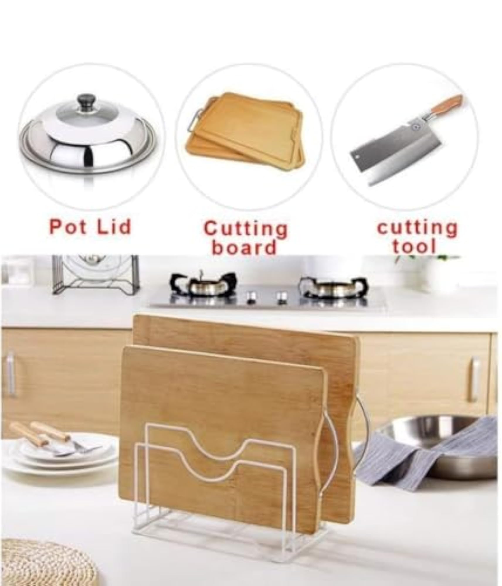Cutting Board Holder Chopping Organizer Knife Stand