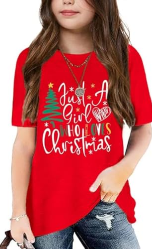 Image of Graphic Tees for Girls Kids Summer Tops Crewneck Short Sleeve T Shirt 5-14 Years
