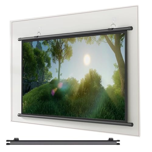 Écran de projection manuel 152 cm mat HD pour home cinéma et bureau