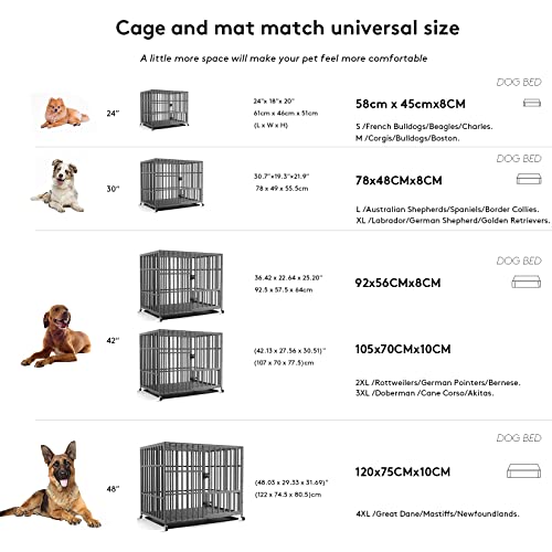 BingoPaw Dog Crate Bed Mat: Orthopedic Memory Foam 42inch Pet Cage Mattress Cushion with Removable Washable Waterproof Cover Grey XL (105x70x10CM) - Image 5