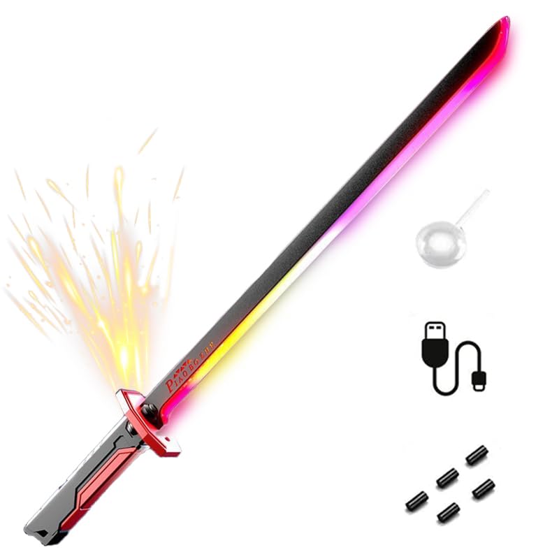 Amazon | 火花＆スプレー機能付き LED ライトセーバー 光る