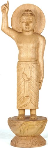 Bouddha Naissance sculpture bois Gambhar pour créer un coin méditation zen