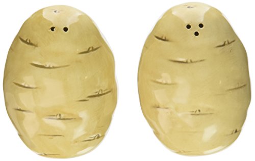 Cosmos Gifts Potato Salt and Pepper Set, Ceramic, 1-3/4-Inch