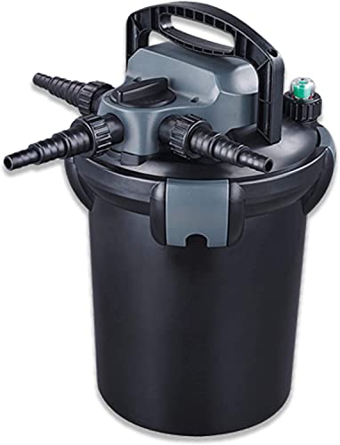 HALF OFF PONDS Pressure Filter with 24-Watt UV and Filter Purging-Handle for Ponds Up to 3,000 Gallons - HOPBP-3000H