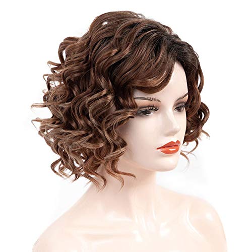Perruque synthétique courte eau de vague or pour femme à cheveux fluffy - 3