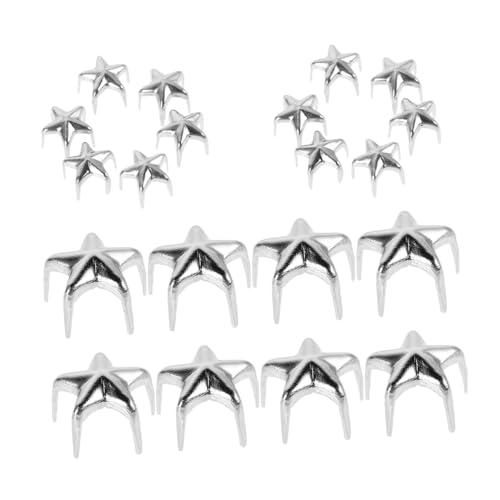 BESPORTBLE DIY Star Rivet Studs 20pcs Five-Pointed Star Claw Nailheads for Fashion Decorations Silver