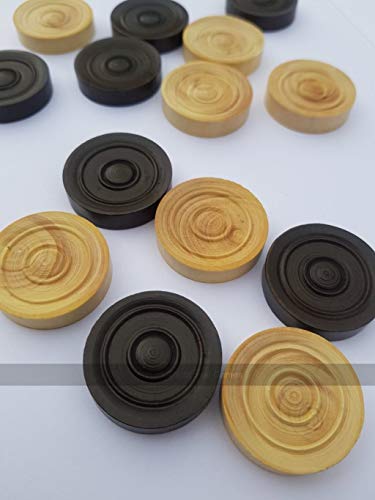 PEDINE PER DAMA IN LEGNO DI BOSSO 28mm