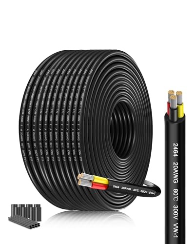 20 Gauge Electrical Wire 3 Conductor 20/3AWG 82.02FT Low Voltage