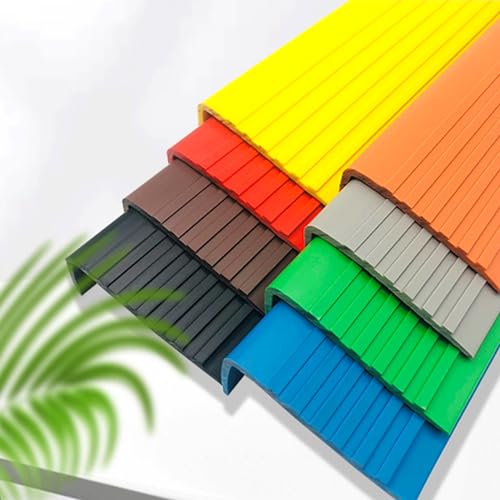 Treppenkantenschutz, L-förmiges PVC-Treppenkantenband, faltbar, weich, Treppenkante, rutschfest, Stufenverkleidung, Treppennase, Formteil für Außen- und Innentreppen (Gelb, 5 m)
