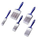 Flachpinsel Set Malerpinsel Set Profi Pinselset Lackierpinsel Premium Lasurpinsel zum Ölmalerei und Malerei (5er Blau)
