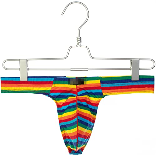 Faringoto Men's Striped Thong Bikini Shorts T-Back Fashionable Briefs Youth Red