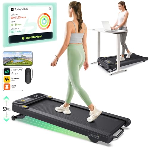 Smart Treadmill with 9% Auto Incline, Hiking and Running Walking Pad Treadmills for Home Office,...