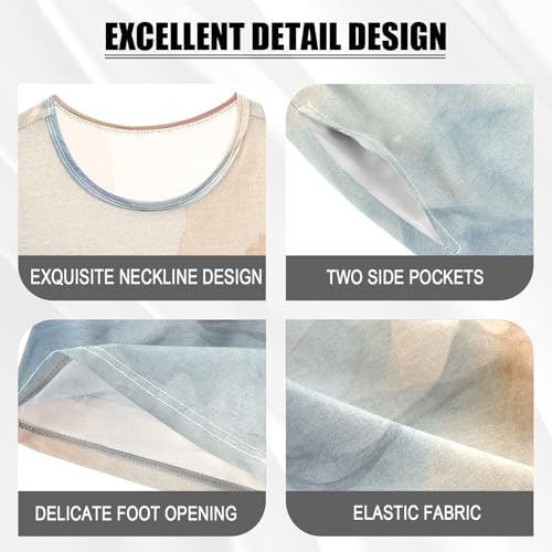 Teal Watercolor Marble Kids Pjs Set Boys Girls Summer Short-Sleeve Sleepwear Pajamas 2PCS4