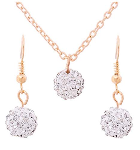 Preisvergleich Produktbild Inception Pro Infinite - Schmuckset - Kugelkette - Damenohrringe - Kugeln - Strasssteine - Kugeln - Diamanten - Silberfarbe