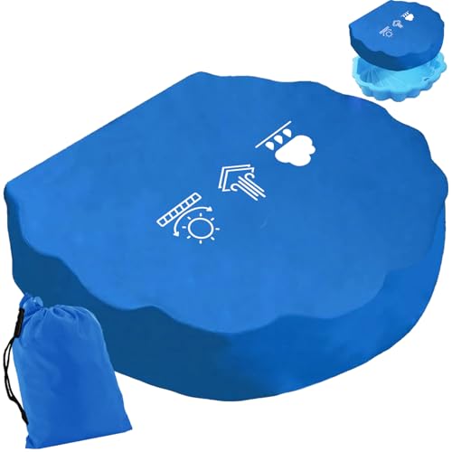 XIEXIESHER Conchiglia Sabbiera Copertura Protettiva, Copertina Sabbiera Impermeabile Rotonda Blu 100cm per sabbiera per bambini esterno