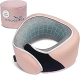 Proglobe Soft Kids Travel Pillow - Memory Foam Neck Pillow for Children Aged 4+ - Ideal for Car, Plane & Travel Comfort (Light Pink - Kids)