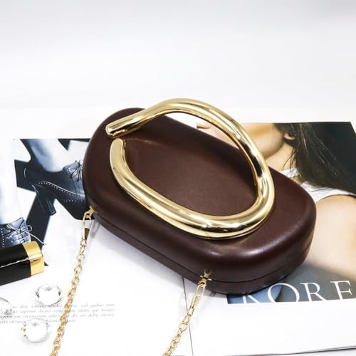 Image of Acrylic Clutch Purse for Women Classic Round Acrylic Evening Handbag Vintage Metal Handlebars Bag for Wedding Party Prom