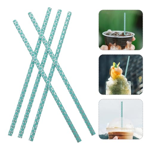 100 pitillos desechables de papel biodegradables color celeste miniatura 6