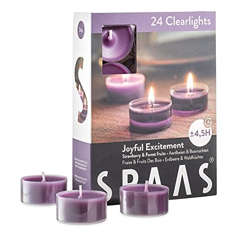 SPAAS Scented Tea Lights Candles in Clear Cups Cover