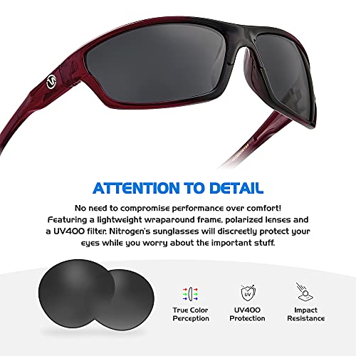 Nitrogen Polarized Wrap Around Sport Sunglasses For Men Women Uv400 Driving Fishing Running Cycling Baseball Softball Golf Wraparound Sports Shades Sun Glasses #TOP2