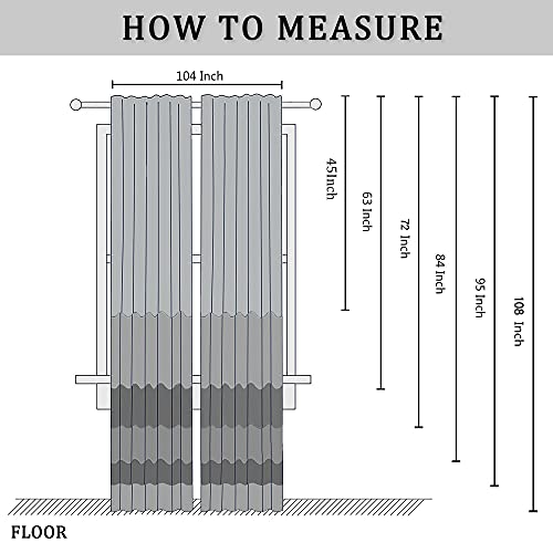 HUTO 2 painéis Cortinas semitransparentes verde-escuro meia-noite 108 polegadas de comprimento super