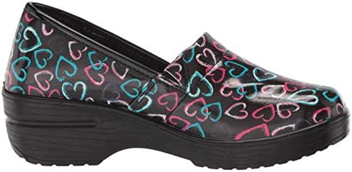 Easy Works by Easy Street Women's Laurie Clog, Black Multi Hearts Patent,8 | Image 5