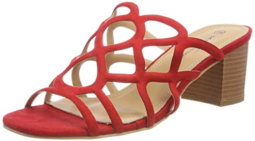THE DIVINE FACTORY Susanna, Mules para Mujer, Rojo (Rouge 012), 38 EU
