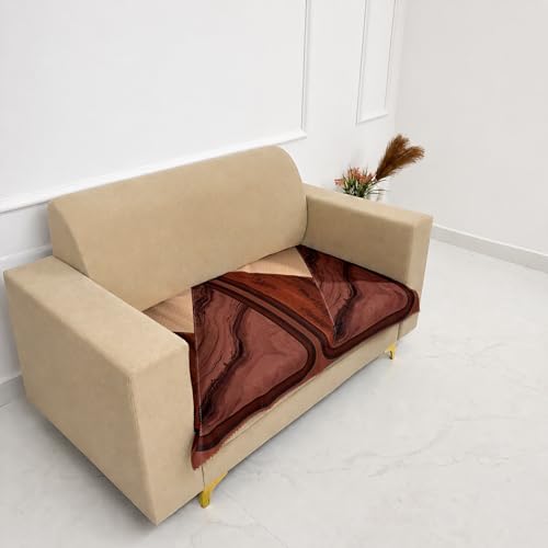 Image of Homerz Premium 'Luxe Series' Holland Velvet Sofa Cover | Smooth Finish | Anti-Skid Fleece Backing | Soft Touch Couch Protector for Living Room (Urban Dune, 2 Seater, Only Seat Cover)