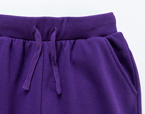 Space Venture Kids Soft Brushed Fleece Sweatpants Casual Joggers Athletic Pants For Boys Or Girls (Purple,L) #TOP2
