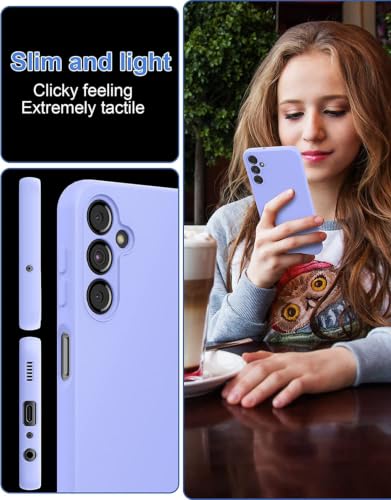 Image of DIZORO Microfiber Candy Case Compatible for Samsung S24 fe Smooth Touch Cushion Liquid Soft Silicone Gel Rubber Phone Cases Non-Slip Full Body Protective Shockproof Back Cover (New Purple)