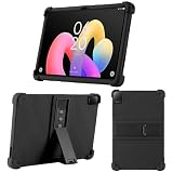 KUSINHOKA Custodia per TCL Tab 10L Gen 4 10.1 Pollici, Morbido Silicone [Antiurto] Protettiva Cover, Anti-Graffio Protezione Custodia con Funzione di Supporto, Nero