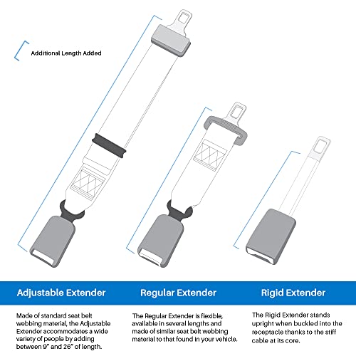 Original Belt Buckle, Belt Buckle Extension - Buckle Up to Seat Comfortable(2p) (5\")
