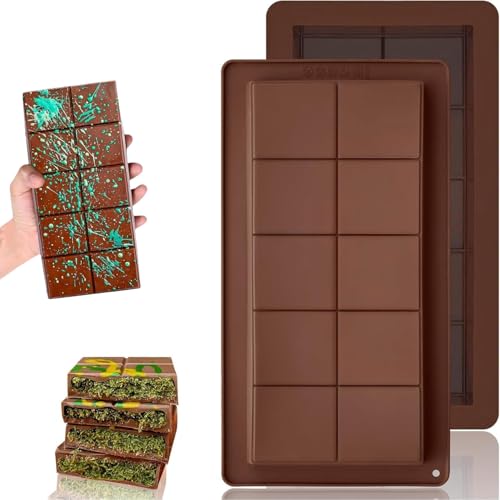 Fenglin-joy Molde de Chocolate, 2 piezas Molde de silicona para chocolate extra profundo para bricolaje frutos secos chocolate hornear