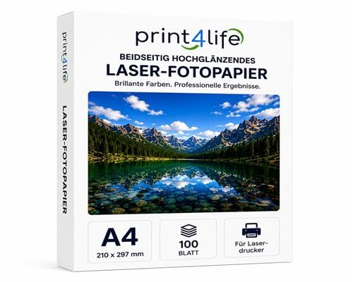 Print4Life A4 300gsm Gloss Laser Photo Paper - 100 Sheets