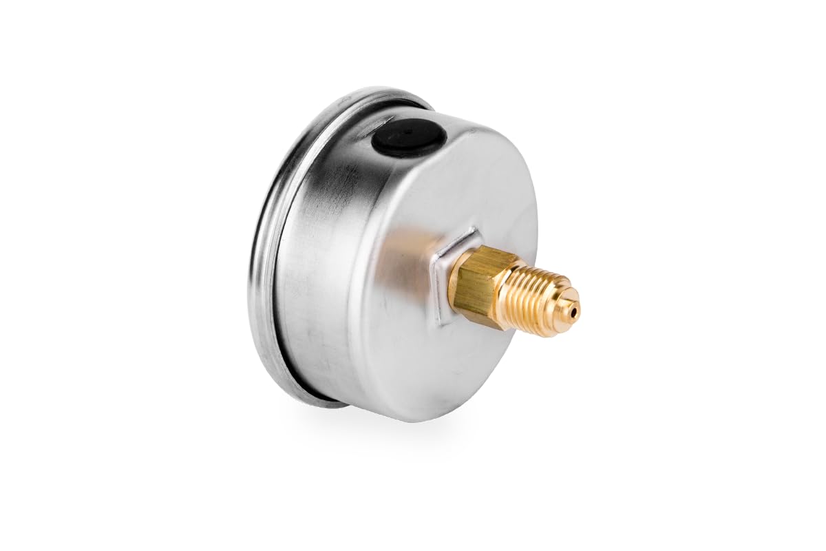 Glyzerin Gefüllt 63mm Hydraulische Druckmessgerät Manometer Glyzerin Messgerät Glycerin Manometer mit rückseitigem Anschluss Vacuometr 1/4” -1-0 BAR VM63TL1/4-1-0