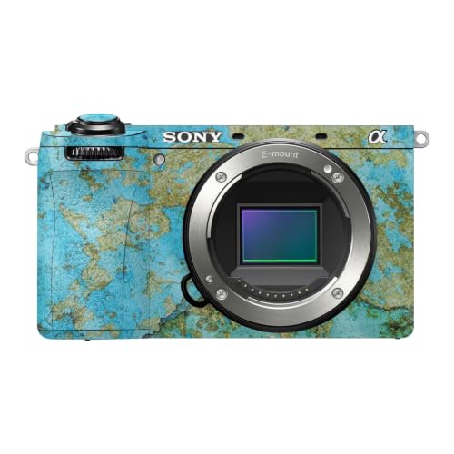 Image of Glossy Glitter Camera Skin Compatible with Sony A6700 Mirrorless Camera (2023) - Teal Marble - Premium 3M Vinyl Protective Wrap Decal Cover - Easy to Apply | Crafted in the USA by MightySkins