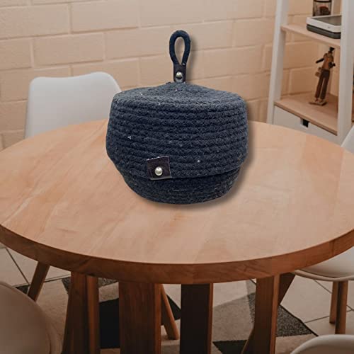 Image of Multi-Purpose Essential Jute Basket With Lid Storage Baskets For Bathroom Living Room & Kitchen | Organizer Box | Storage And Organizer Box (Black)