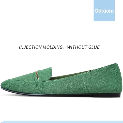 Obtaom Women's Pointy Toe Loafer Flat Comfortable Faux Suede Work Shoes,Cute Penny Loafer Slip On Ballet Flat - Image 3