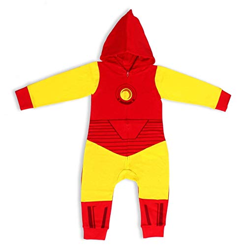 baby boy clothes iron man - Marvel Boy's Iron Man Zip Up Hooded Coverall, 100% Cotton, Red, Size 4T