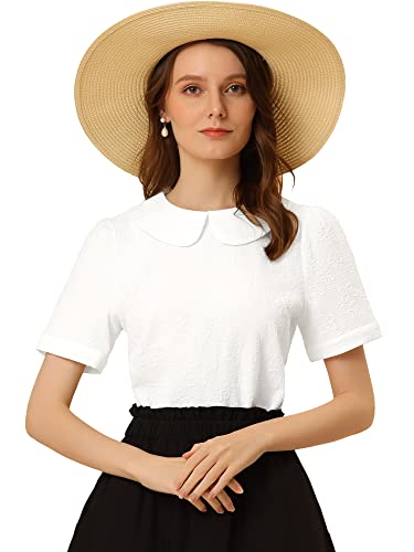 Allegra K Peter Pan Collar Blouse for Women's...