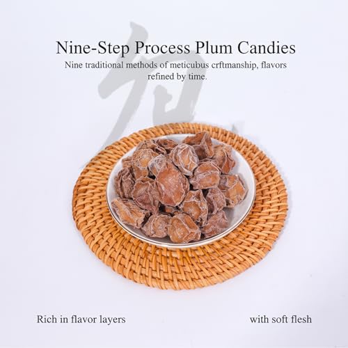 SODGHYTR Extra Large Plum Preserved Fruit Dried Plum Salty and Sour Sweet Snack, Asia Crack Seed Chinese Traditional Candy Prunes 5.29oz/150g (preserved plum(九制话梅）) - Thumbnail 2