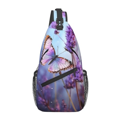 Bolso tipo bandolera unisex negro con mariposa