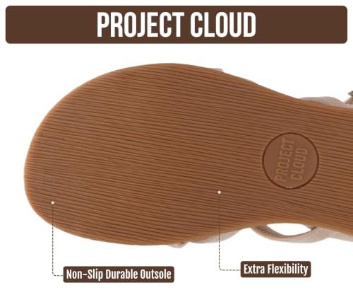 Image of Project Cloud Wedge Sandals for Women 2026 - Comfortable Soft & Plush Insole Strappy Womens Sandals with Lightweight and Non-Slip Durable Outsole (NICE)