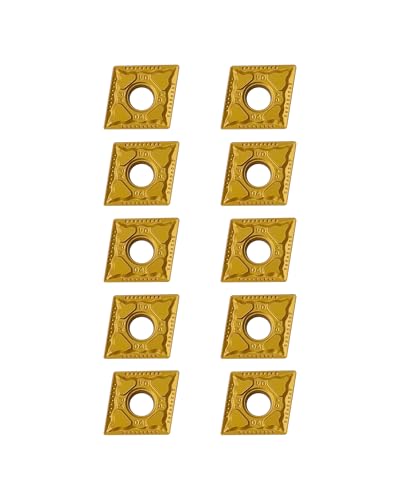 Zorqon Carbide Turning Inserts CNMG431 CNMG120404-PM, Upgraded CVD Coated Turning Inserts for Steel Cutting, Negative Chip-Breaker CNC Inserts for Lathe Turning Tool Holder, 10Pcs